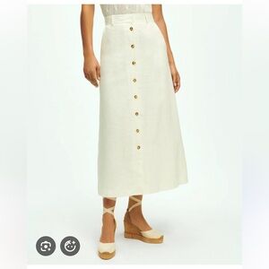 Brooks Brothers Button-Front A-Line Skirt